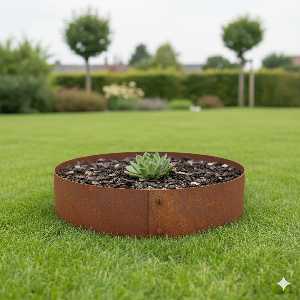 Rundt højbed Ø40, 20 cm høj | 2 mm cortenstål |Åben