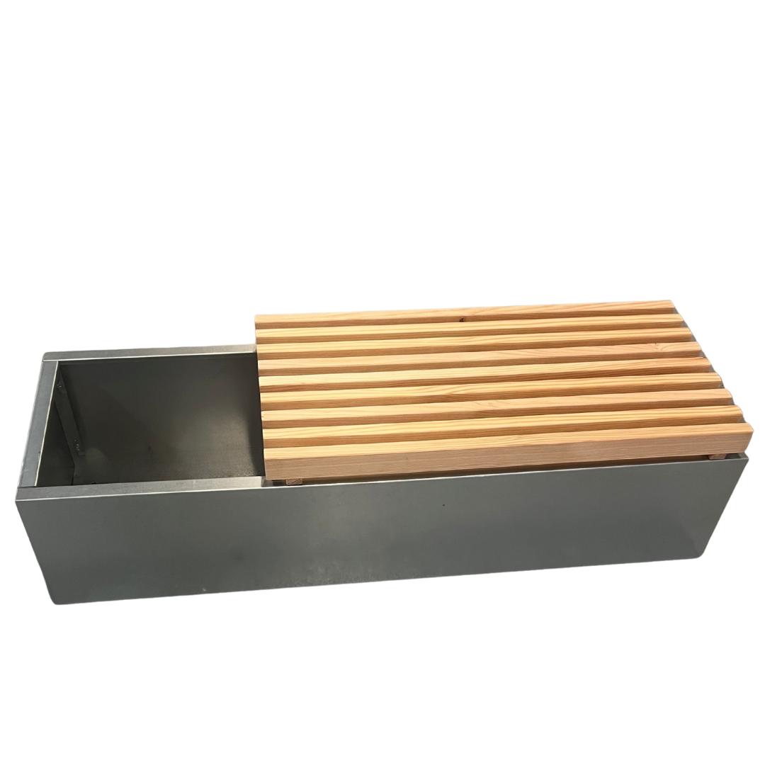 Højbed i galva med bænk | 120x40x25