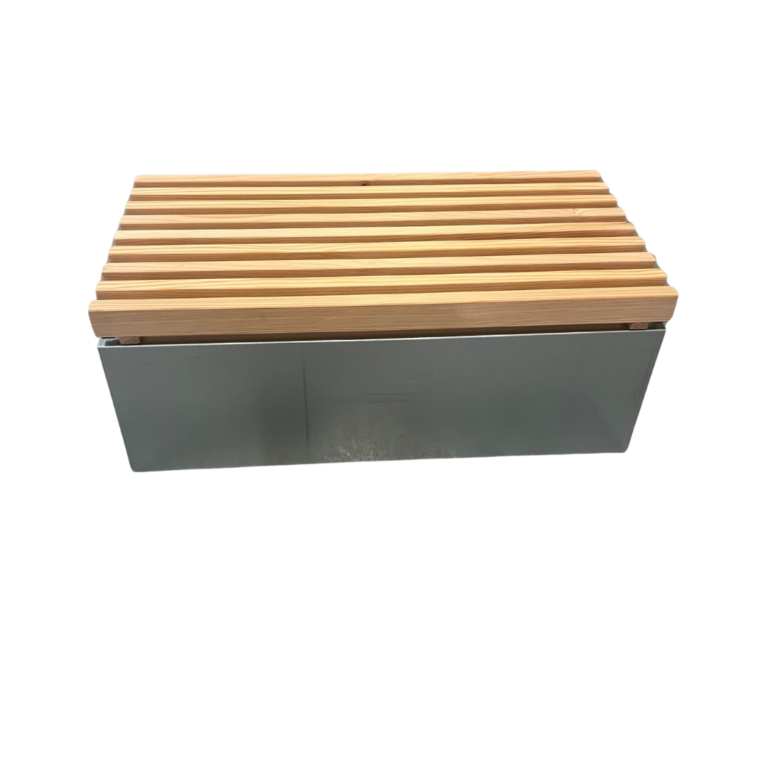 Højbed i galva med bænk | 80x40x25