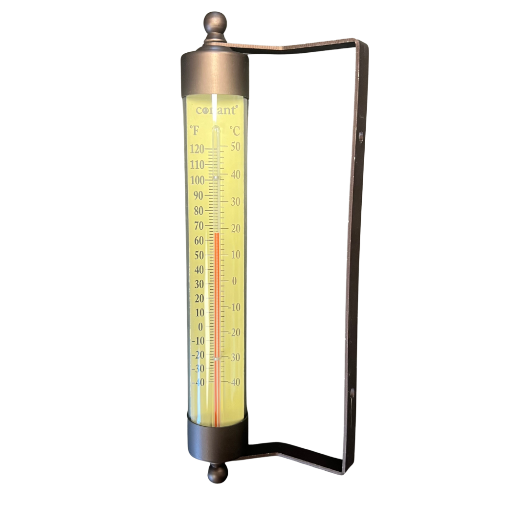 Termometer i bronzeret aluminium billede
