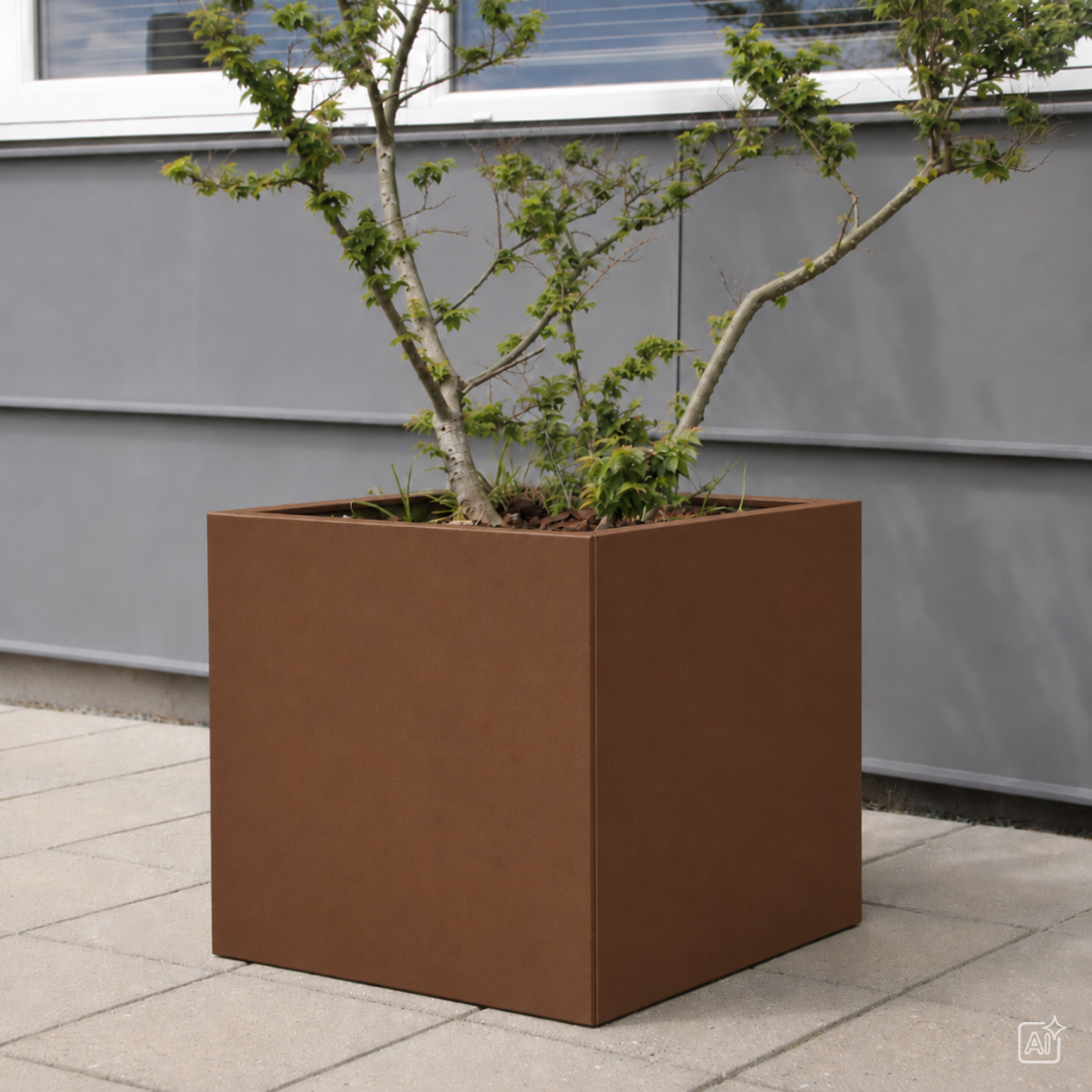 Plantekasse 40x40cm | Corten struktur | Flere længder