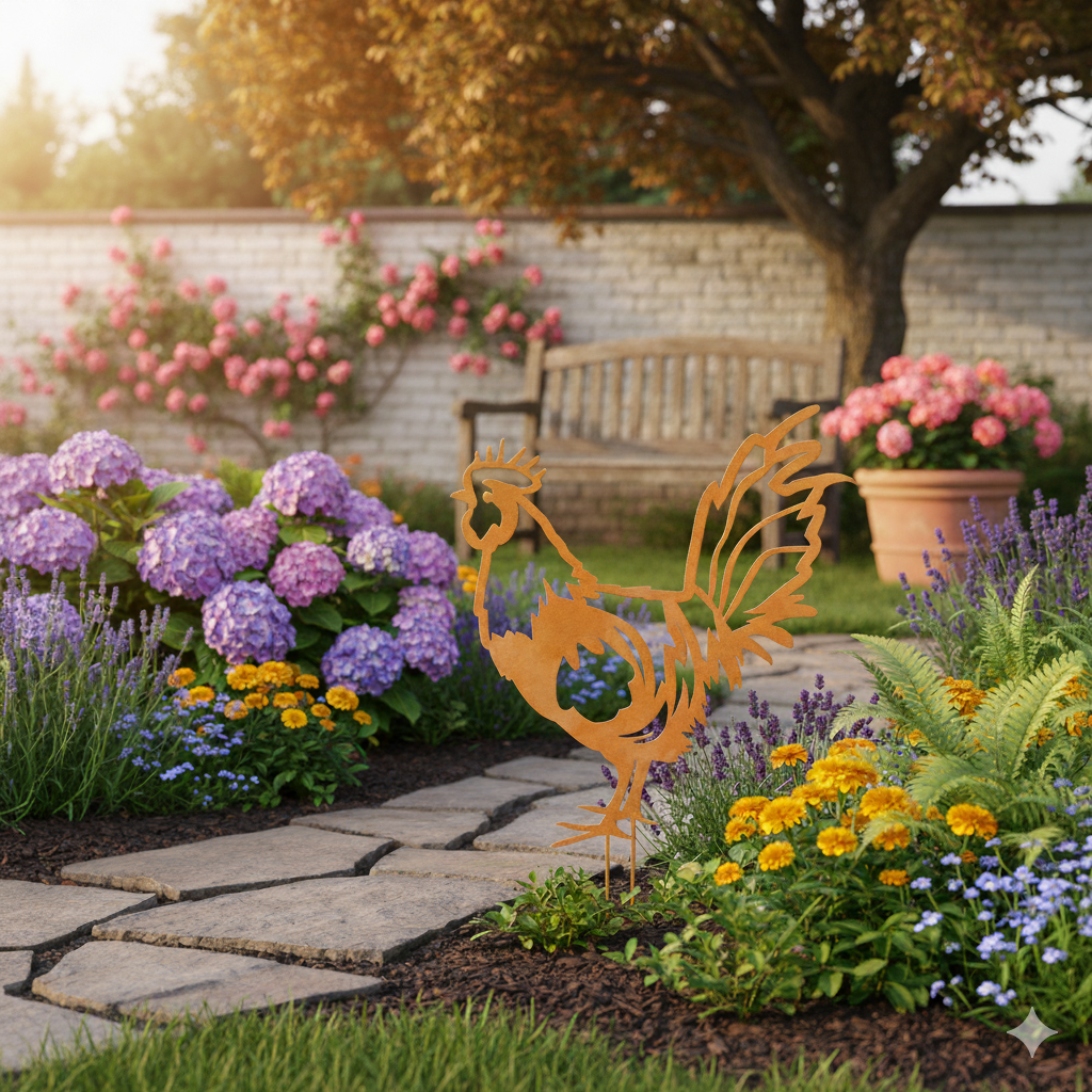 Figur i jern | Hane i silhuet