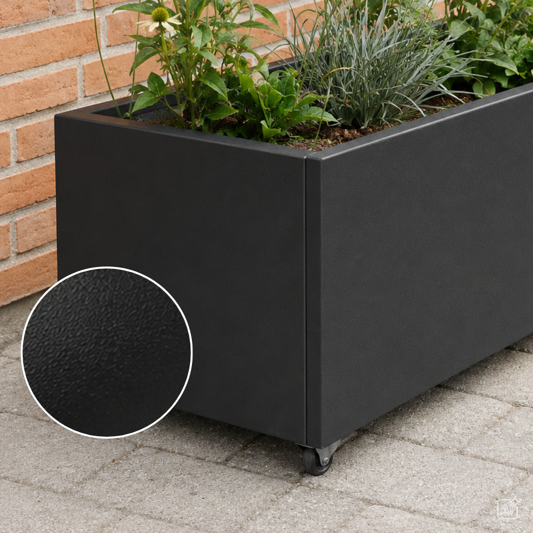 Plantekasse 40x40cm Sort struktur Flere længder
