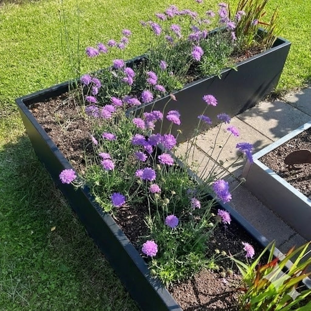 Hjørne højbed i sort | B40 H40 | Flere længder