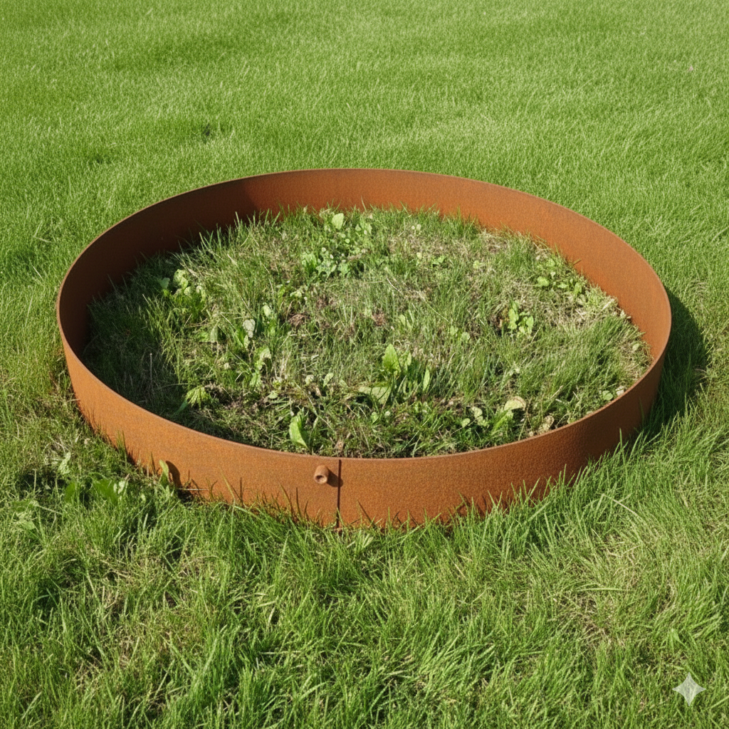 Rundt højbed Ø80, 10 cm høj | 2 mm cortenstål | Åben