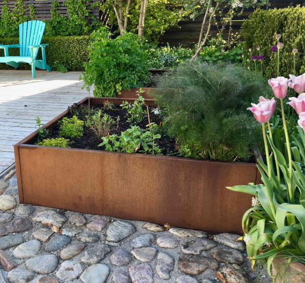 Højbed i cortenstål | B120 H40 | L120 cm