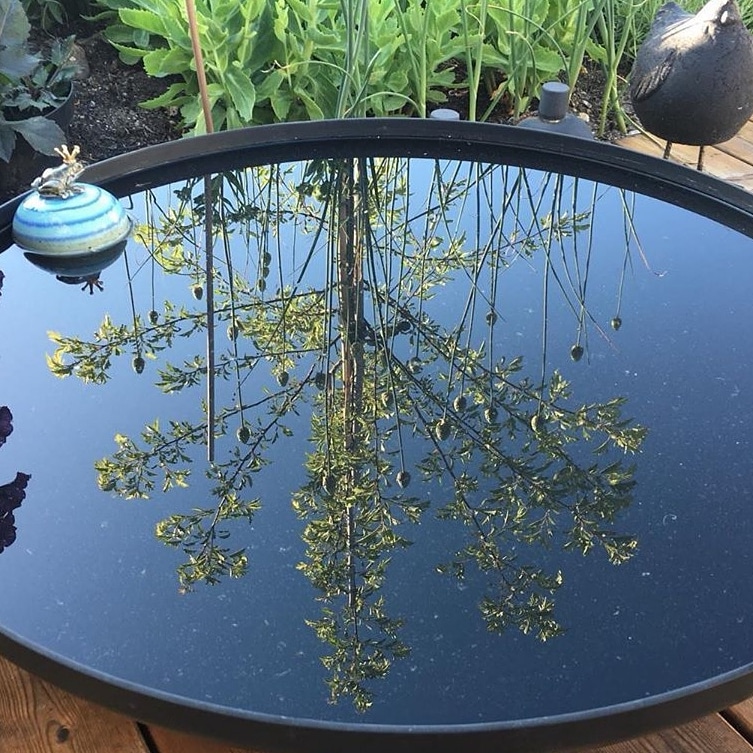 Sansehaven med sort spejlbassin med høj kant | Ø60