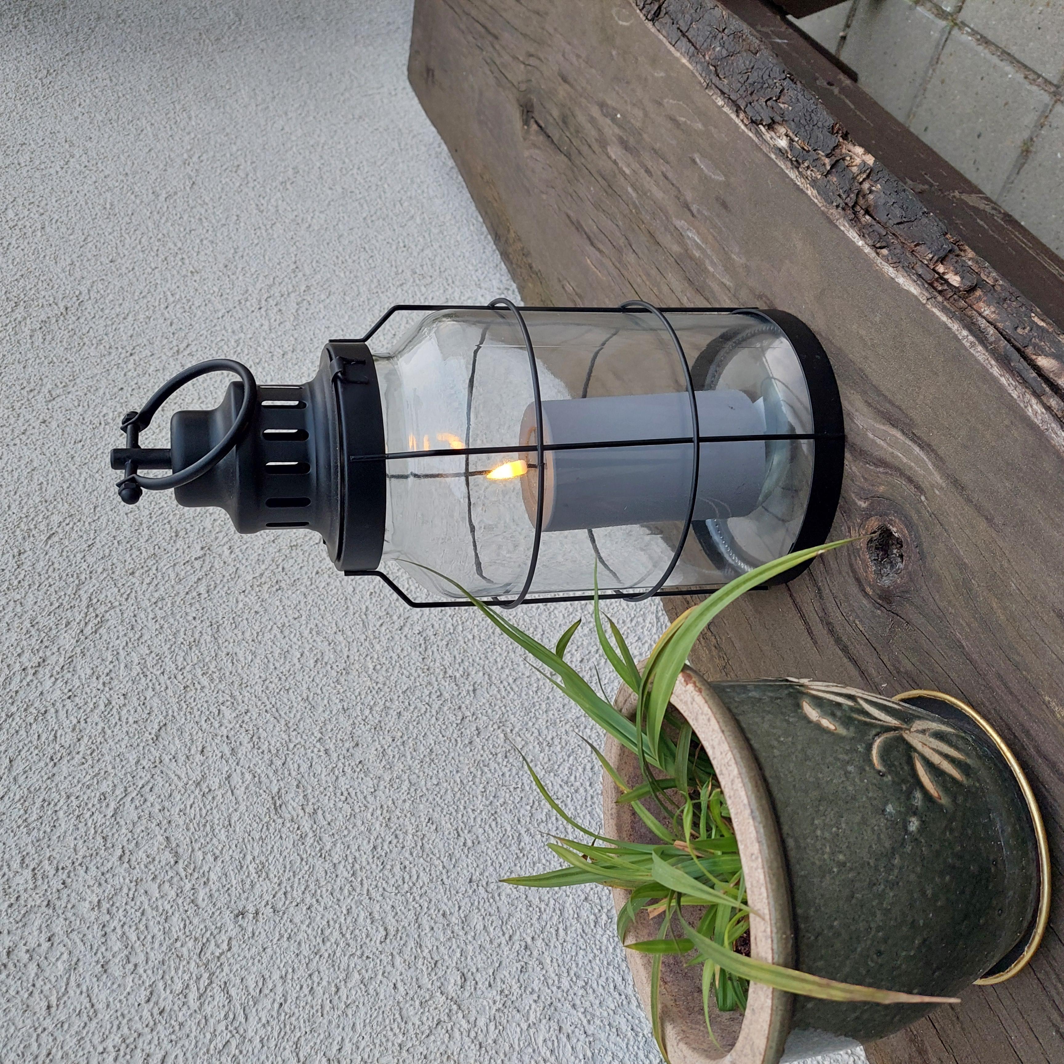 Lanterne Morsum i sort metal og glas