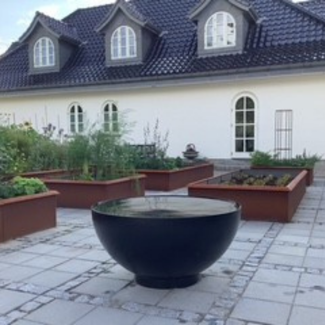 Sort bowle med fod-Ø80