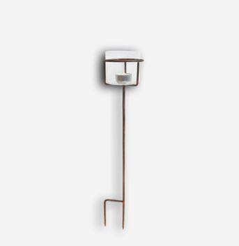 Lyslanterne i glas på 55 cm spyd