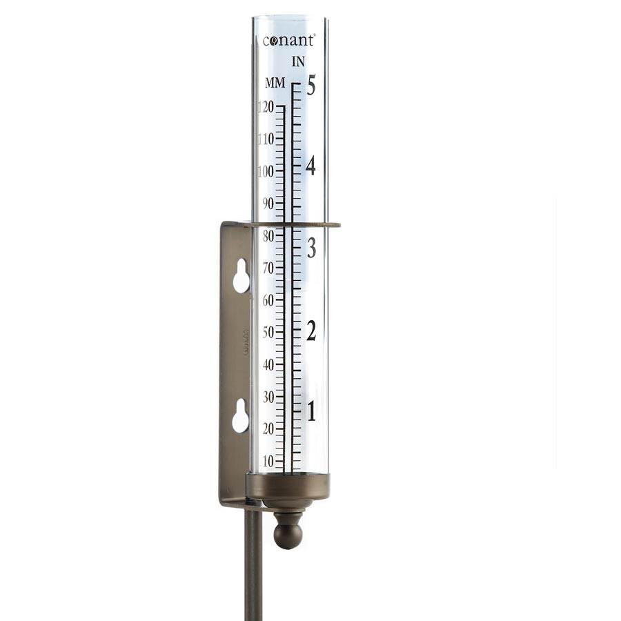 Regnmåler i bronzeret aluminium og glas billede