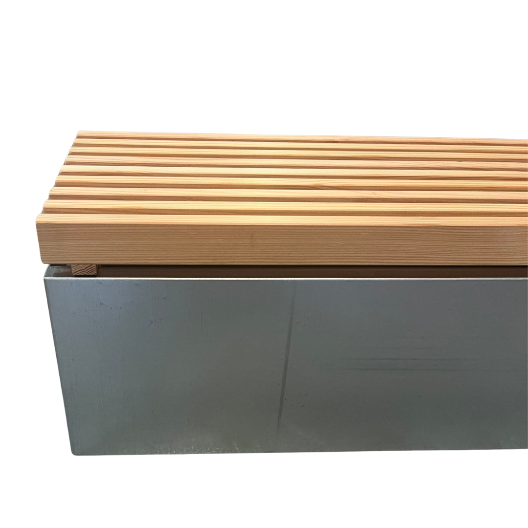 Plantekasse i galva med bænk | 80x40x25