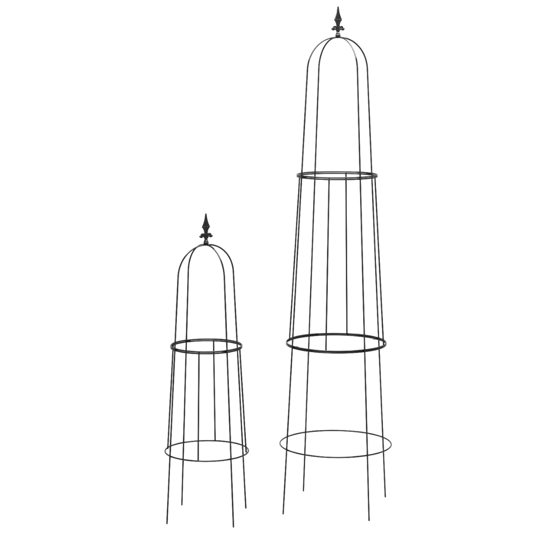Obelisk buet med topdekoration | Sæt med 2 størrelse