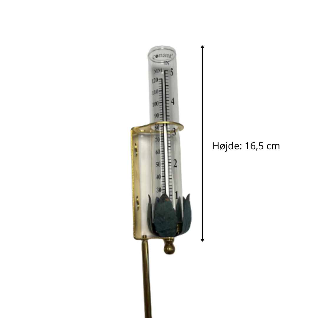 Sæt med termometer og regnmåler i messing