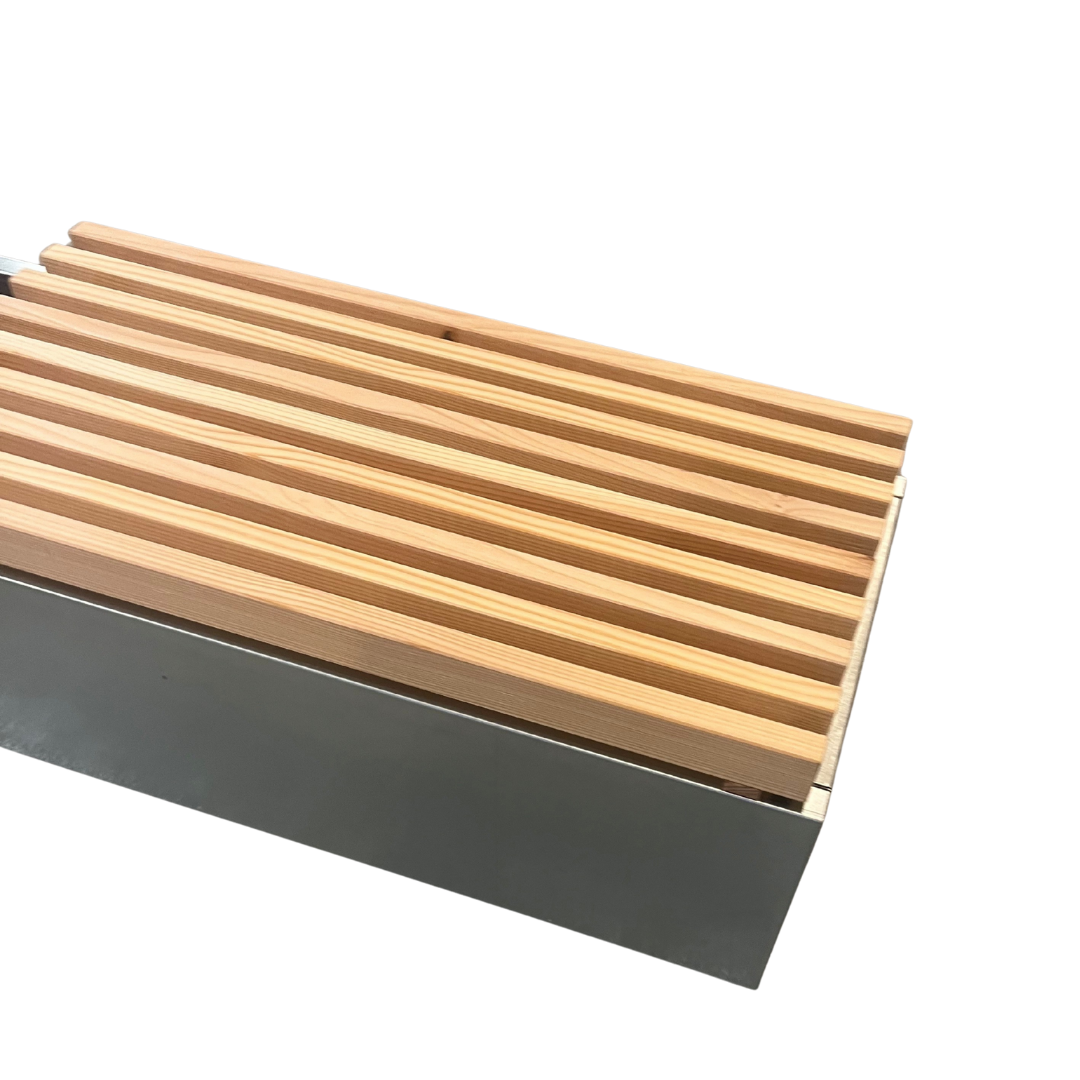 Højbed i galva med bænk | 120x40x25