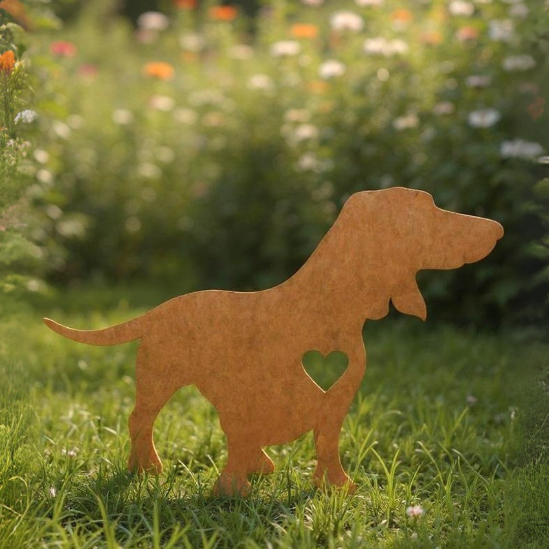 Figur i jern | Gravhund med hjerte