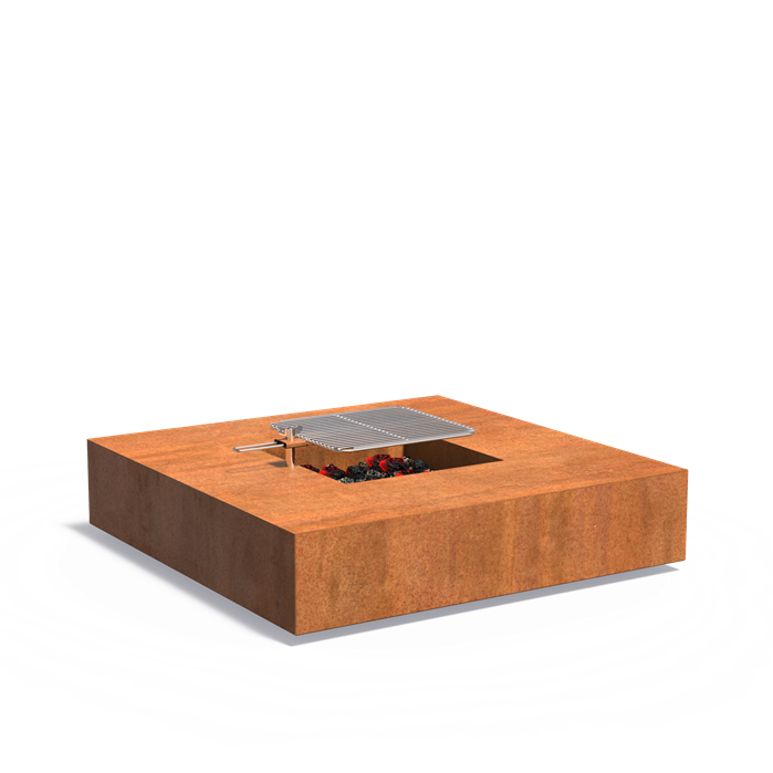 Firkantet ildbord med grill